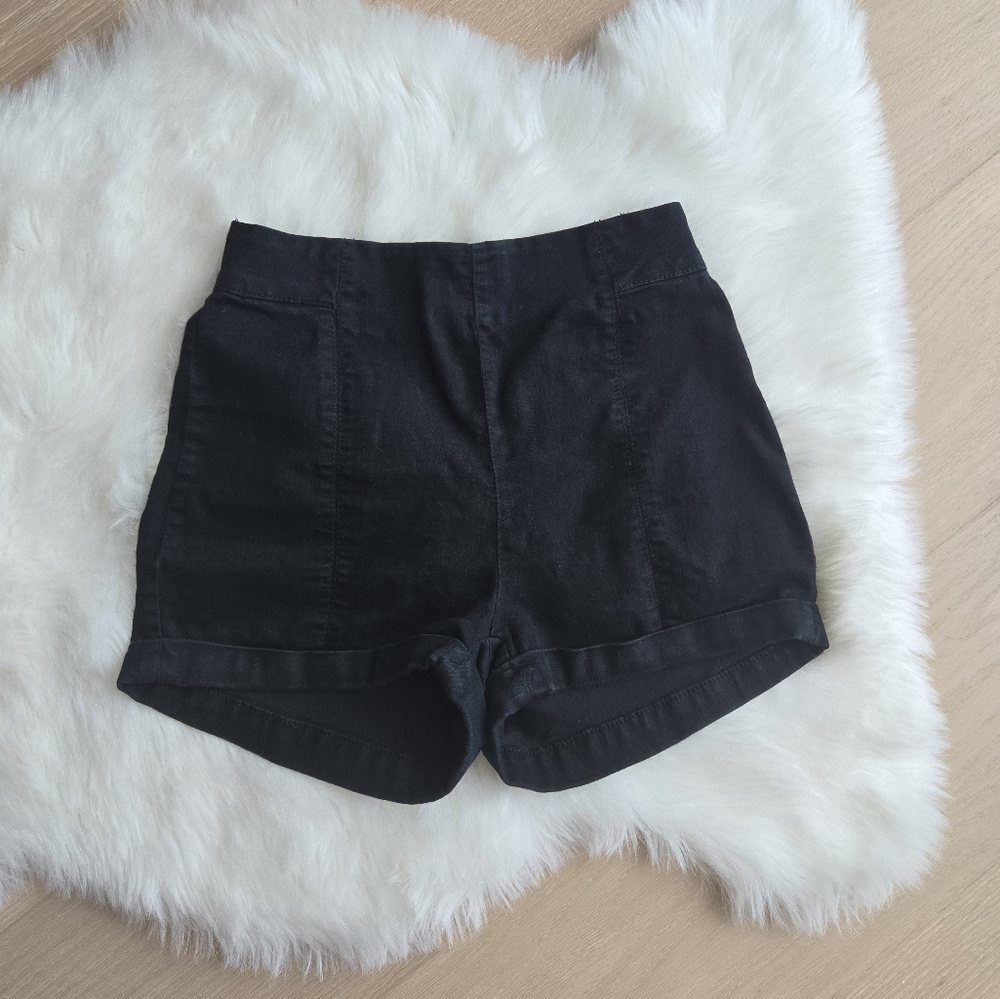 Black Women's High-Waisted Shorts